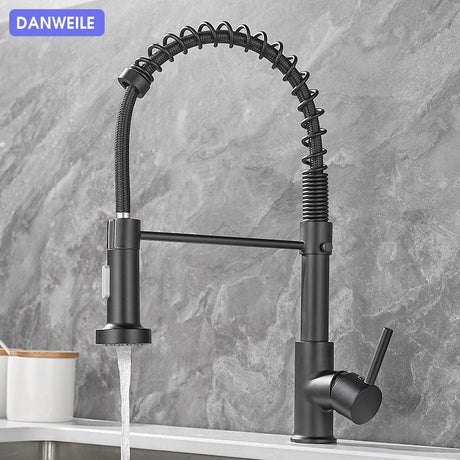 All copper rotatable cold and hot water dual mode sink, kitchen spring faucet - V.I.P Digital Presence