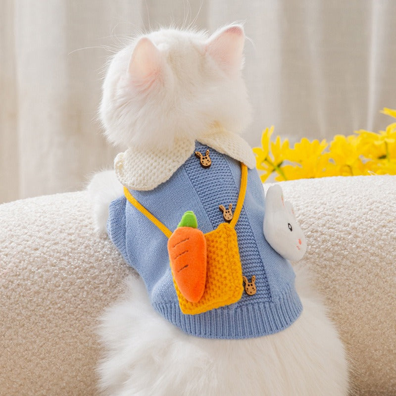 New Cute Cat Clothes Hair proof Autumn Puppet Kitten English Short Blue Cat Pet Autumn Winter Cat Sweater - V.I.P Digital Presence