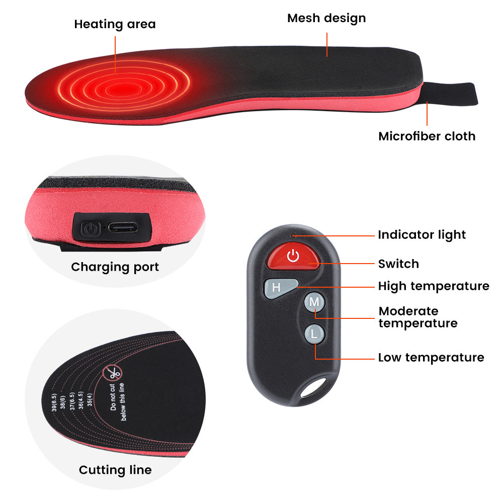 Rechargeable Electric Heating Heating Insole Three-Speed Intelligent Wireless Remote Control Warm Insole - V.I.P Digital Presence