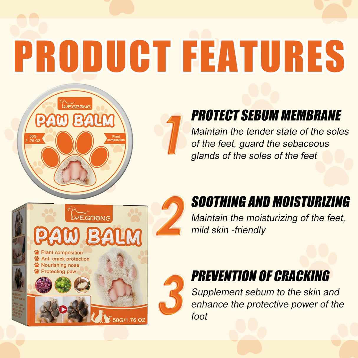 Pet Moisturizing Claw Balm for Cats and Dogs Deeply Moisturizing Foot Pad Care Cream - V.I.P Digital Presence