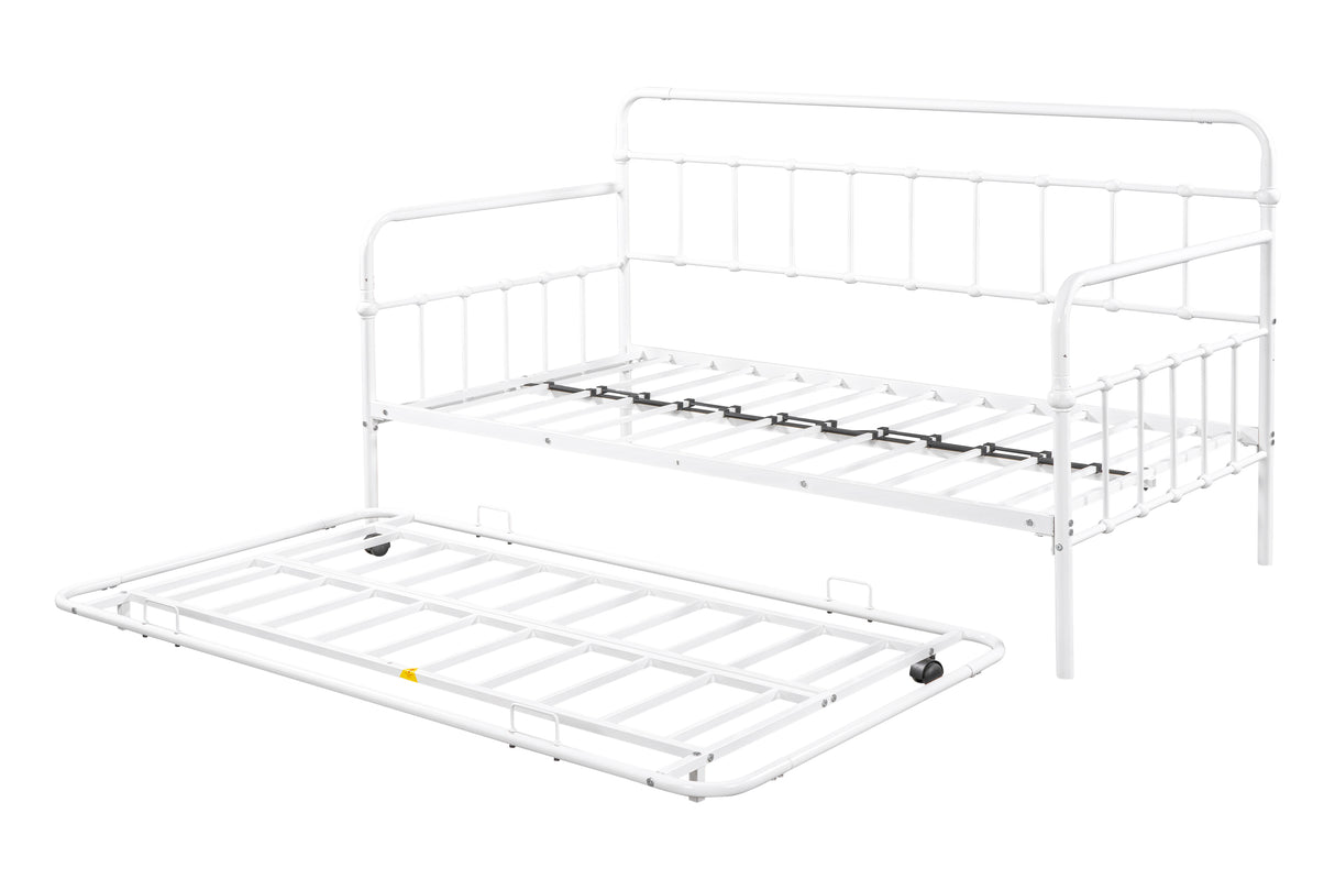 Metal Frame Daybed with trundle（white）