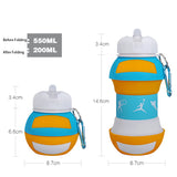Botella de agua para deportes al aire libre, plegable de silicona para el hogar, creativa, para estudiantes, portátil, a prueba de caídas y fugas, para niños. 