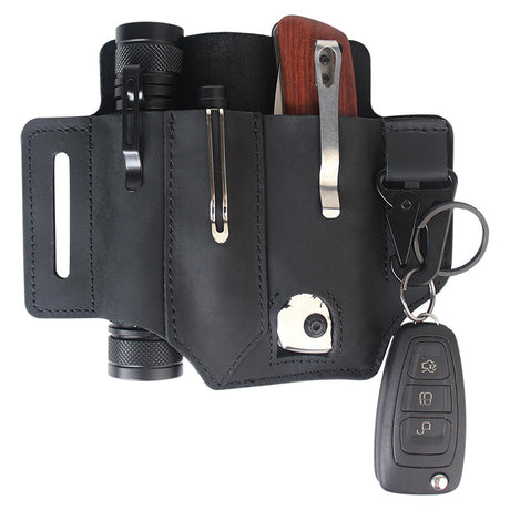 GEBWOLF New Outdoor EDC Tactical Pocket Leather Multi-Function Knife Case Portable EDC Tool Leather Case Bag - V.I.P Digital Presence