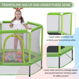 55'' Toddlers Trampoline with Safety Enclosure Net and Balls, Indoor Outdoor Mini Trampoline for Kids - V.I.P Digital Presence