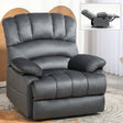 Large Manual Recliner Chair in Fabric for Living Room, Grey - V.I.P Digital Presence