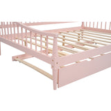 Full Size Daybed with Trundle and Support Legs  Pink