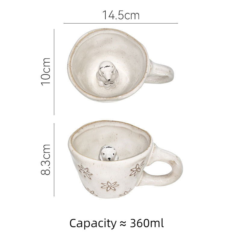 3D ceramic coffee cup with animal creativity and cute ceramic mug inside - V.I.P Digital Presence