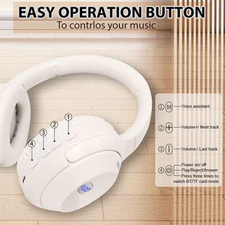 Wireless Bluetooth headset with battery display long battery life and foldable design - V.I.P Digital Presence