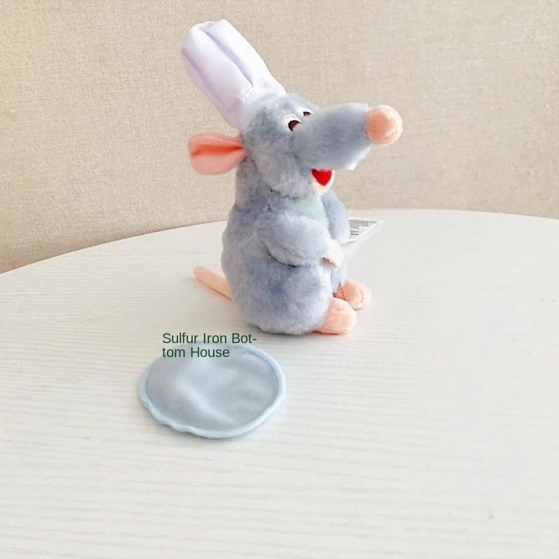 Muñeco de peluche súper lindo de Ratatouille con imán que se puede sentar en el hombro, caricatura Qi Xun