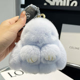 Cute Rex Rabbit Fur Doll Bunny Car Keychain Pendant Mini Bag Plush Dead Ornament Rabbit - V.I.P Digital Presence