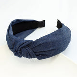 Hair hoop fashion denim fabric middle knot hair clip headband for girls going out headwear - V.I.P Digital Presence
