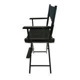 Casual Home Director's Chair, Black Frame/Black Canvas,Suitable for adults, foldable style, 2pcs/set populus - V.I.P Digital Presence