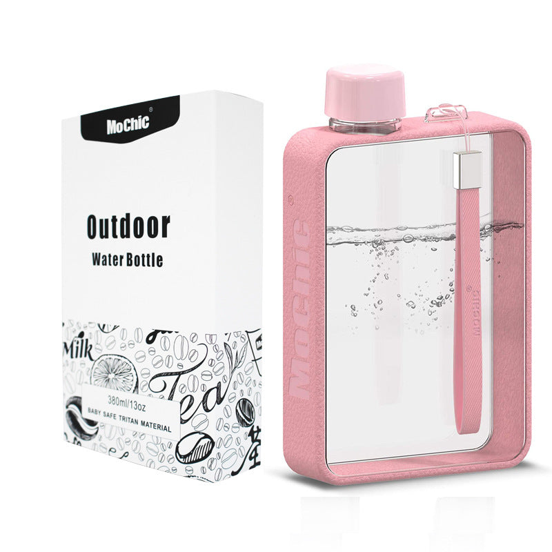 Botella de agua portátil de papel de alta calidad MoChic Sports Flat A5, versión coreana de la botella de agua de plástico. 