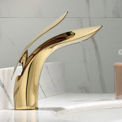Light luxury all copper mesh red rose gold washbasin under the sink, basin faucet, light luxury style, simple and creative faucet, bathroom - V.I.P Digital Presence