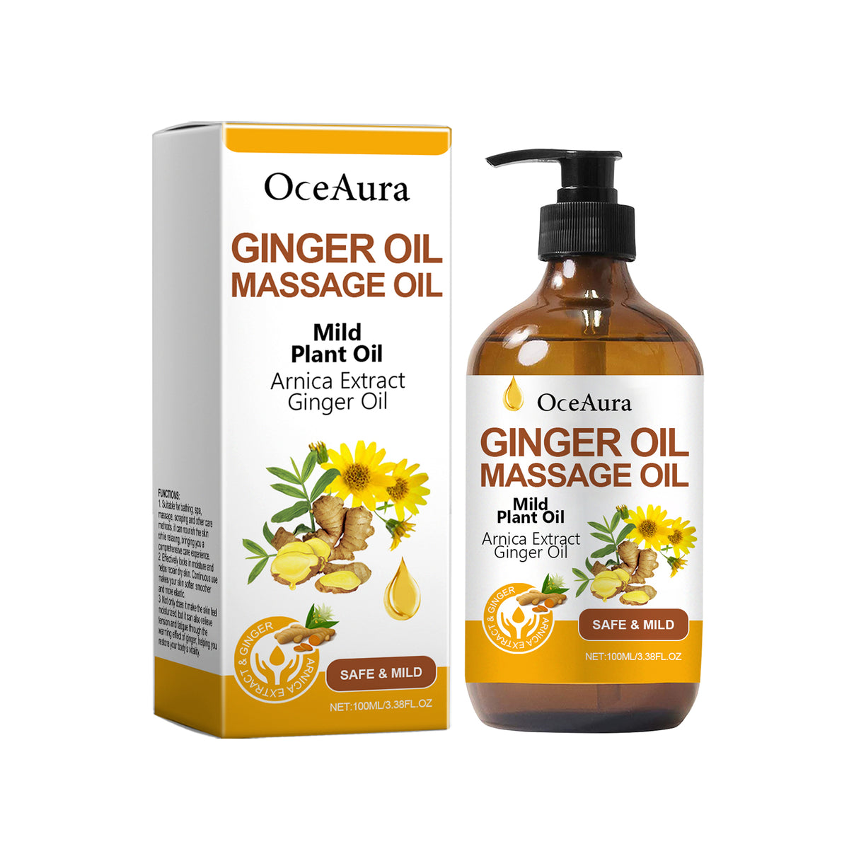 Ginger Massage Essential Oil, Ginger Care Essence Oil Body Massage Daily Care Firming Skin - V.I.P Digital Presence