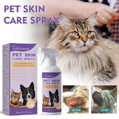 Pet Skin Relief Spray, Relieves Dog And Cat Skin Itchiness Eliminates Mites Cleaning Care Spray - V.I.P Digital Presence