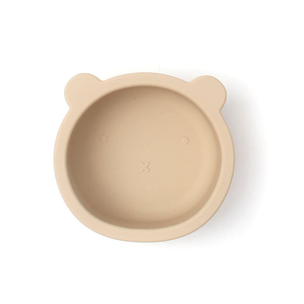 Vajilla infantil, cuenco para bebés, cuenco de silicona con ventosa para niños, cuenco para suplemento alimenticio con forma de oso 