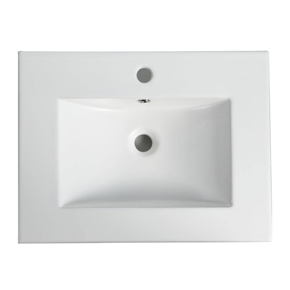 24 Inch Bathroom Ceramic Sink Basin, White - V.I.P Digital Presence