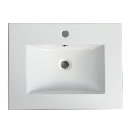 24 Inch Bathroom Ceramic Sink Basin, White - V.I.P Digital Presence
