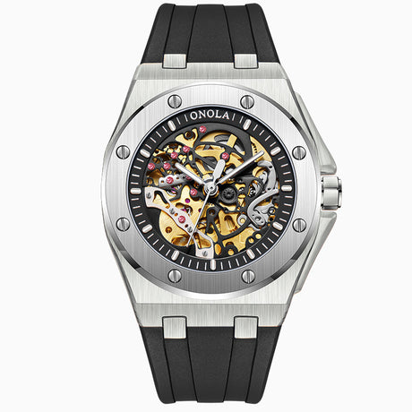 Fully automatic mechanical watch for men fashionable multi-color silicone tape waterproof watch - V.I.P Digital Presence