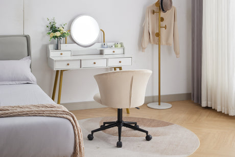 Home Office Chair, Velvet Fabric Swivel Flower Shape Computer Desk Chair for Home Office or Bedroom - V.I.P Digital Presence