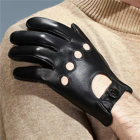 Men's leather gloves anti slip sports driving and outdoor cycling leather gloves - V.I.P Digital Presence