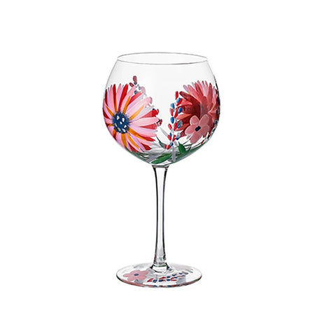 Nordic Colored Glass Wine Glasses Creative Hand-Painted Flowers Wine Glass Household Painted Goblet Crystal Champagne Drinkware - V.I.P Digital Presence