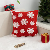 Christmas Pillow Cover (Excluding Pillow Core) Snowflake Velvet Jacquard Christmas Tree Elk Festival Decoration - V.I.P Digital Presence