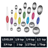 Stainless steel double headed magnetic suction spoon 8-piece set 9-piece set baking tool scale spoon set kitchen seasoning spoon - V.I.P Digital Presence
