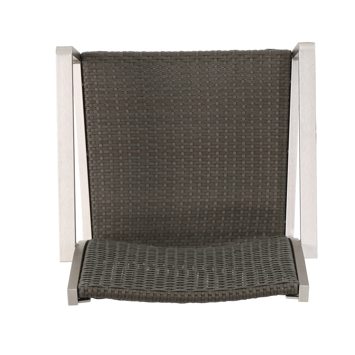 Cape Coral Outdoor Wicker Dining Chairs with Aluminum Frames, 2-Pcs Set, Grey - V.I.P Digital Presence