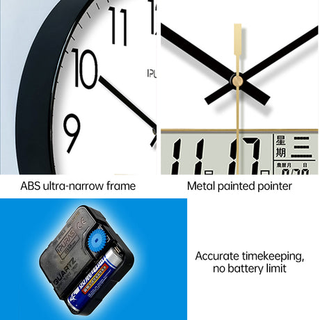 2025 New 10/12/14 - inch Electronic Calendar Wall Clock. Monitors temp & humidity. Dual - display. Mute. Quartz movement. - V.I.P Digital Presence