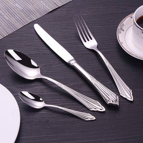 304 stainless steel knife, fork, spoon, hotel Western tableware, steak knife, fork, dessert spoon, fork, 4 piece  set - V.I.P Digital Presence