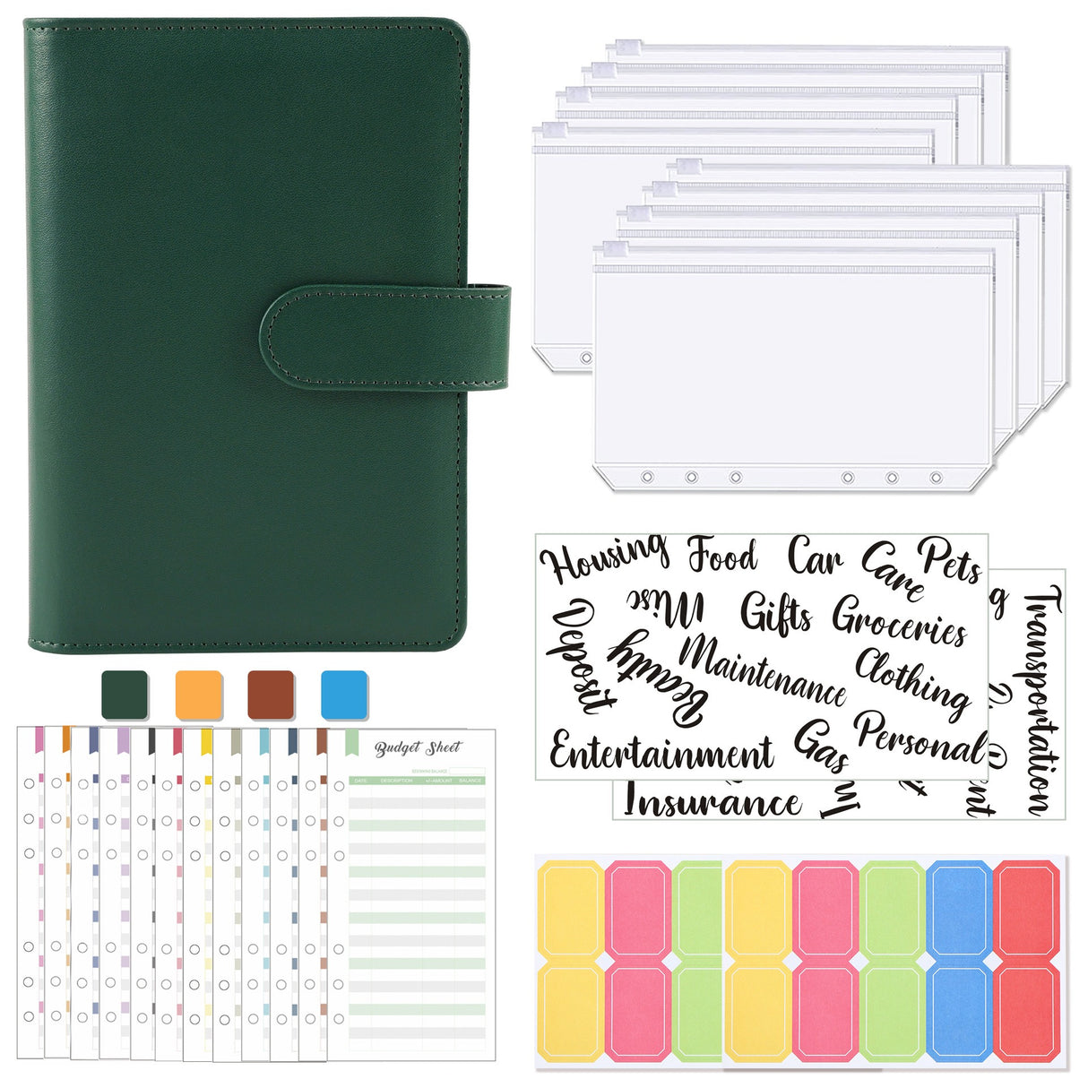 A6 Loose-Leaf Binder Budget Book Macaron Notebook Leather PU Loose-Leaf Book Cash Budget Handbook - V.I.P Digital Presence