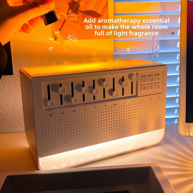 Bluetooth Speaker With 8 Kind Of White Noise Sleep Music 200Ml Aromatherapy Air Humidifier Simulation Flame Night Light - V.I.P Digital Presence