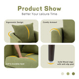 Barrel Chair, modern style chair, fabric armchair, club chair, solid wood leg cushion armchair, olive green waist pillow - V.I.P Digital Presence
