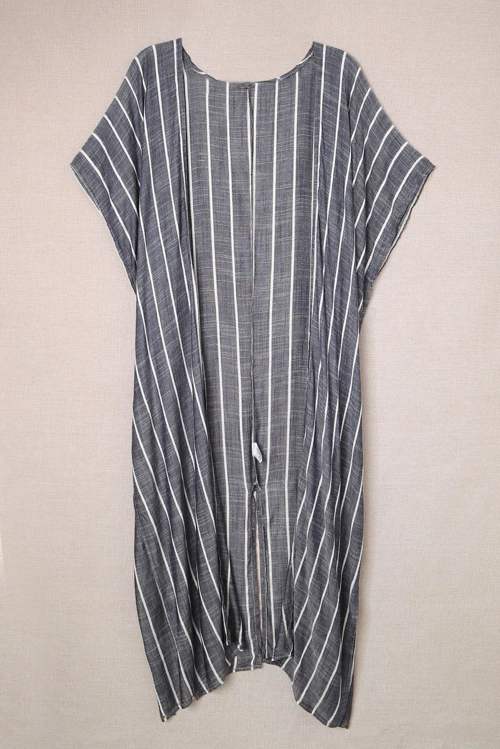 Striped Open Front Longline Cover Up - V.I.P Digital Presence
