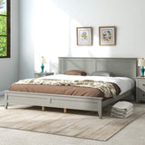 Modern Gray Solid Wood King Platform Bed - V.I.P Digital Presence