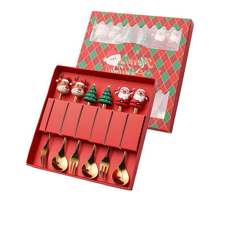 Christmas gift tableware stainless steel coffee spoon dessert spoon fork set - V.I.P Digital Presence