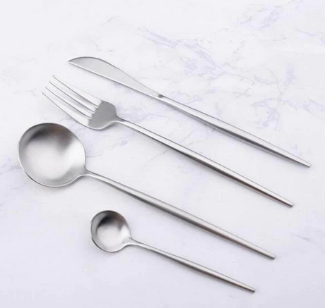 Thickened 304 stainless steel tableware Instagram style Portuguese knife and fork hotel high-end Western food knife, fork, spoon 4-piece set - V.I.P Digital Presence