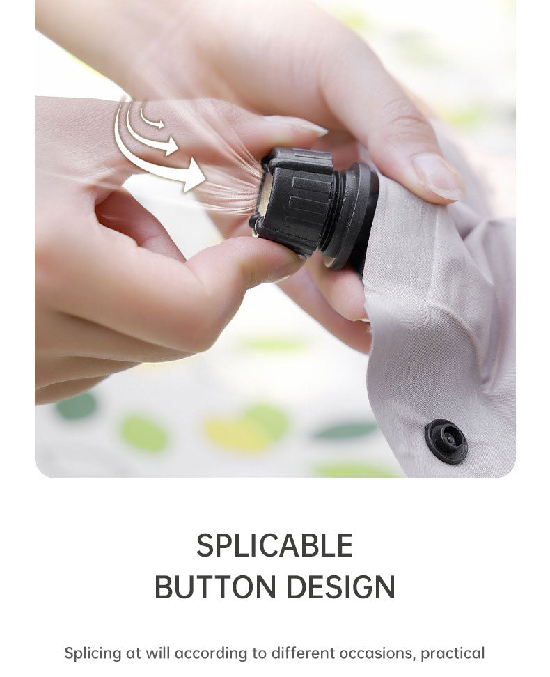 Colchón de aire autoinflable con diseño de camuflaje, ideal para camping y almohada. 