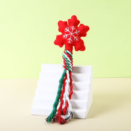 Christmas Cotton Rope Pet Plush Toy Teeth Grinding Durable Cartoon Self Hi Dog Toy Cat Supplies - V.I.P Digital Presence