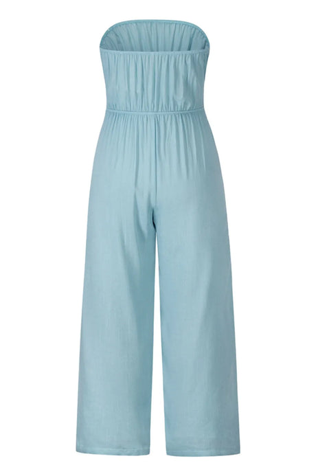 Tied Cutout Tube Wide Leg Jumpsuit - V.I.P Digital Presence