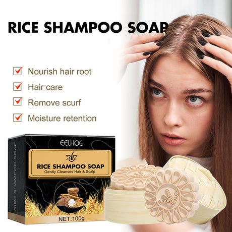 Rice Anti-Slip Shampoo Soap, Moisturizes Scalp Cleans Hair Repairs Damaged Hair And Strengthens Hair Shampoo Soap - V.I.P Digital Presence