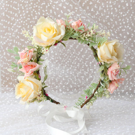 Korean style fashion flower wreath headwear fabric rose bridal headband beautiful little girl selfie flower hair accessory - V.I.P Digital Presence