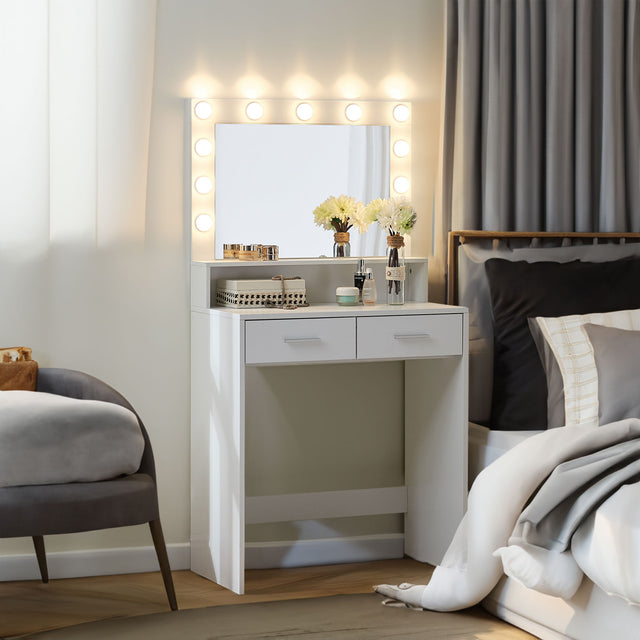 Makeup Vanity Desk with Mirror & Light - V.I.P Digital Presence
