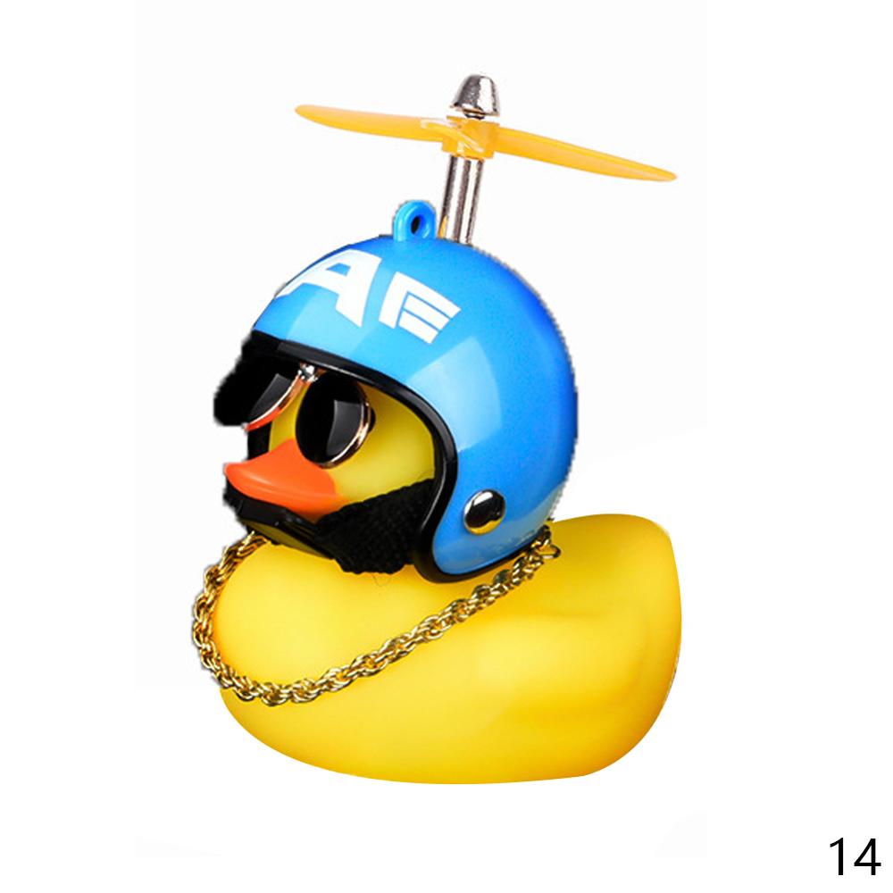 Car Duck with Helmet Broken Wind Small Yellow Duck Road Bike Motor Helmet Riding Cycling Car Accessories Decor Without Lights - V.I.P Digital Presence