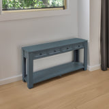 TREXM Console Table/Sofa Table with Storage Drawers and Bottom Shelf for Entryway Hallway (Navy)