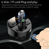 Car Fm Transmitter Bluetooth 5.0 Car Mp3 Player Modulator Adapter Battery Voltage TF Card Hands-free Dual USB Smart Chip T66 - V.I.P Digital Presence