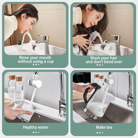 Faucet filter splash proof water purifier filter booster 720 degree rotating universal extension filter water nozzle - V.I.P Digital Presence