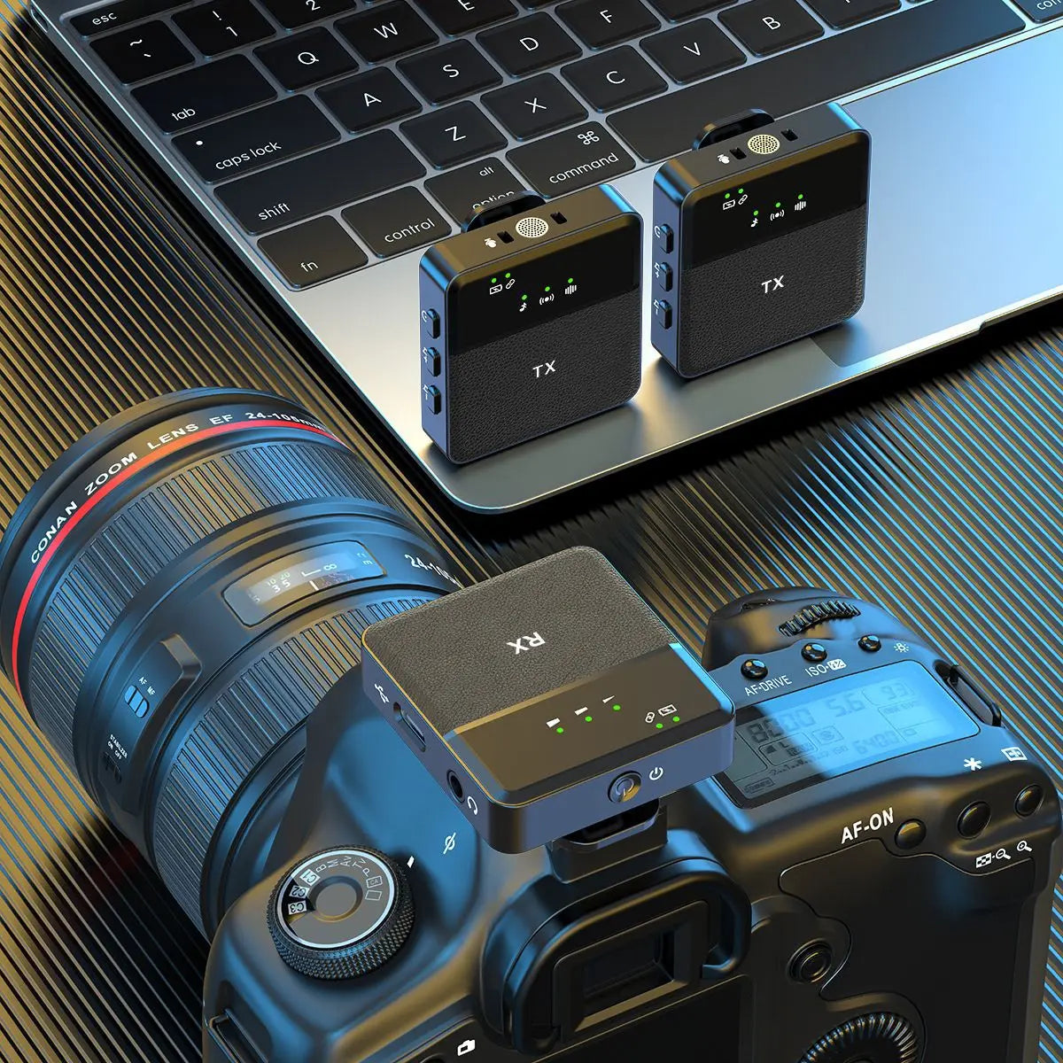 Wireless microphone lavalier style live streaming device anchor receiver mobile phone recording outdoor video microphone - V.I.P Digital Presence